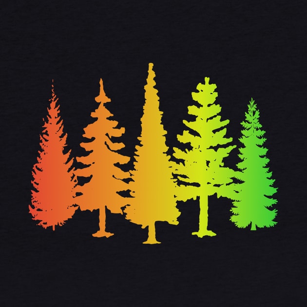 Colourful trees silhouettes by PallKris